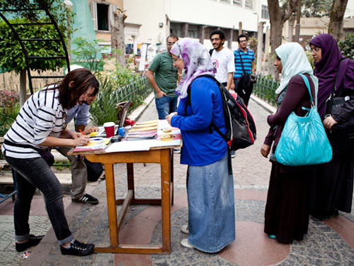 Egypt Photo Marathon 2012: Participants at the Faculty of Fine Arts