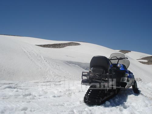A snowmobile in the heart of Faraya Mountain