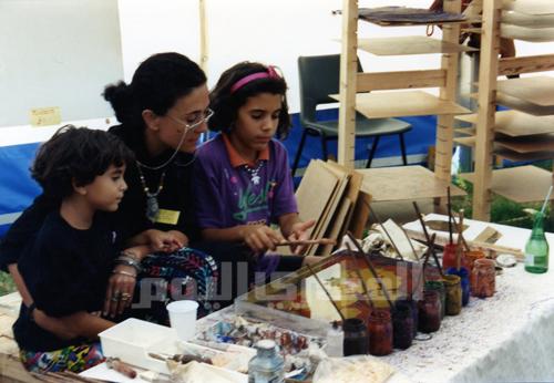 Azza Fahmy and her daughters