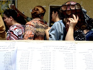 Election day ladies in line