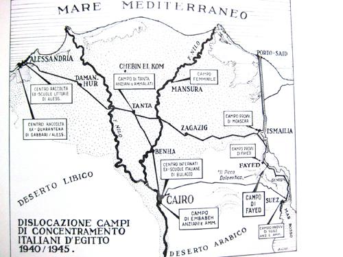 Map of Italian concentration camps in Egypt